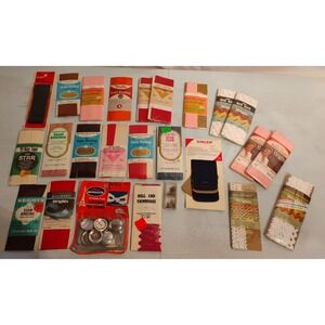 Variety Sewing Lot Vintage Wrights Rick Rack Trim & Bias Tape‎ & Patches More